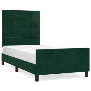 vidaXL Bedframe zonder matras 80x200 cm fluweel donkergroen