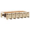 vidaXL 13-delige Tuinset met kussens poly rattan beige