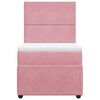 vidaXL Boxspring met matras fluweel roze 90x200 cm
