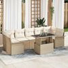 vidaXL Tuin Sofa Set met kussen met opslag 8 pcs Beige Poly Rattan