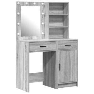 vidaXL Make-up tafel set met LED 2 st Grijs Sonoma Bewerkt hout