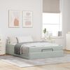 vidaXL Bedframe met matras met matras 2 pcs Lichtgrijs Fluweel