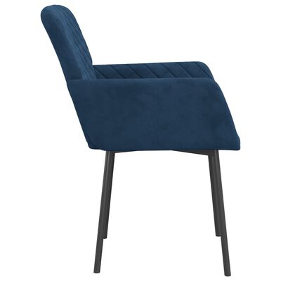 vidaXL Eetkamerstoelen 2 st fluweel blauw