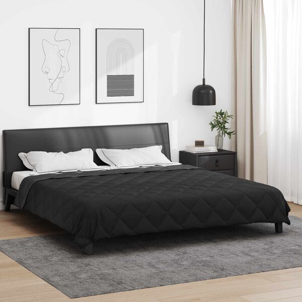 vidaXL Zomerdekbed Zwart en Anthraciet 200 x 200 cm Microvezel
