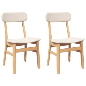 vidaXL Eetkamerstoelen met kussens 2 st massief hout rubber