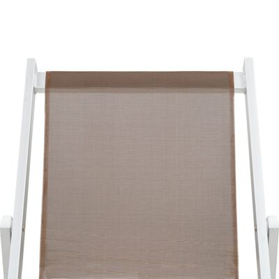 vidaXL Strandstoelen inklapbaar 2 st aluminium en textileen bruin
