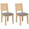 vidaXL Eetkamerstoelen met kussens 2 st massief hout rubber