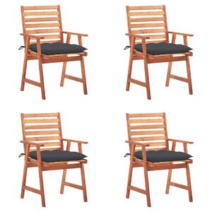 vidaXL Tuinstoelen 4 st met kussens massief acaciahout