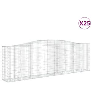 vidaXL Schanskorven 25 st gewelfd 400x50x120/140 cm ijzer