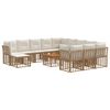 vidaXL Buiten bankenset 13 pcs Natuurlijk en Cr&egrave;me Wit Polyester
