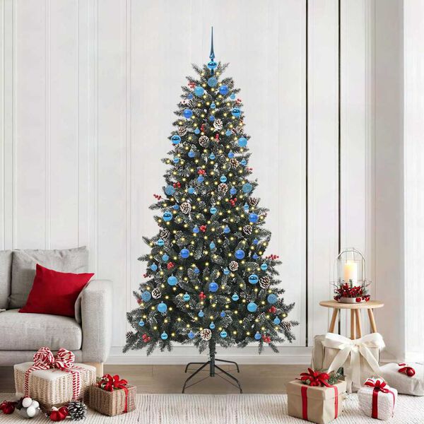 vidaXL Kunstkerstboom met 300 LED Groen 210 cm PVC en Plastic en Staal
