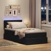 vidaXL Opbergbed met LED met matras met LED Zwart 100 x 200 cm Stof