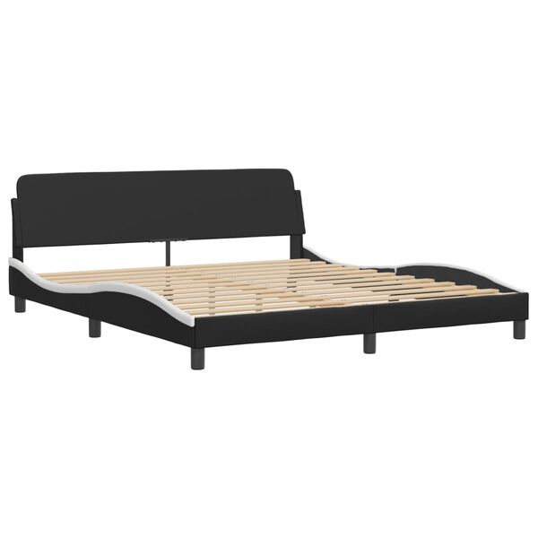 vidaXL Bedframe "Dover" kunstleer zwart en wit 180x200 cm
