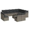 vidaXL 13-delige Loungeset met kussens poly rattan grijs