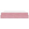 vidaXL Bedframe met matras met matras 2 pcs Roze Fluweel
