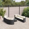 vidaXL 9-delige Loungeset met kussens poly rattan zwart