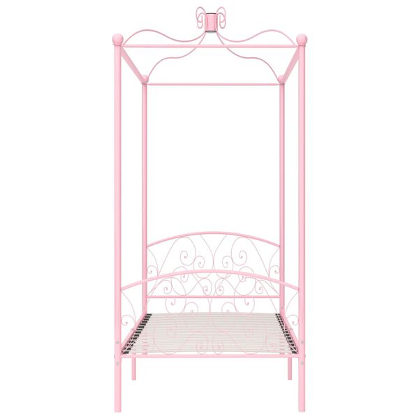 vidaXL Hemelbedframe metaal roze 90x200 cm