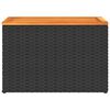 vidaXL Tuinbijzettafels 2 st 55x34x37 cm hout poly rattan zwart