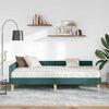 vidaXL Hoekbedframe met Matras met matras 2 pcs Groen Stof