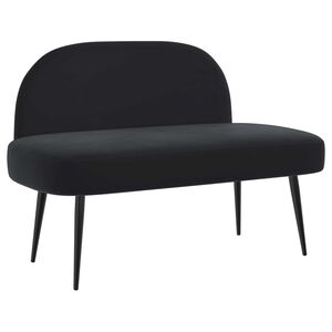 vidaXL Beklede bank met rugleuning Zwart 110 x 60 x 76 cm Fluweel