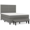 vidaXL Boxspring met matras stof donkergrijs 140x200 cm