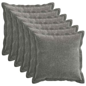 vidaXL Kussensloop 6 pcs HOUTEN Donkergrijs 50 x 50 cm Chenille Stof