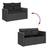 vidaXL 5-delige Loungeset met kussens poly rattan zwart