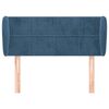 vidaXL Hoofdbord met randen 103x23x78/88 cm fluweel donkerblauw
