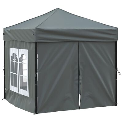 vidaXL Partytent inklapbaar met zijwanden 2x2 m antracietkleurig