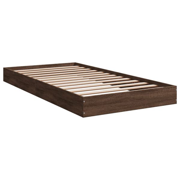 vidaXL Bedframe zonder matras bewerkt hout bruin eikenkleur 90x190 cm