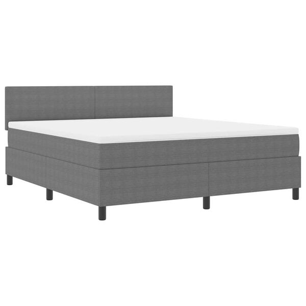 vidaXL Boxspringbed Lichtgrijs en wit. 180 x 200 cm Katoen Stof