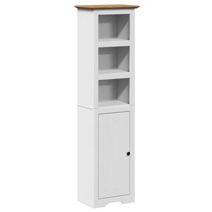 vidaXL Badkamerkast BODO 44x30x160 cm wit en bruin