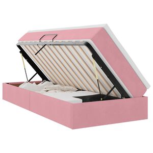 vidaXL Opbergbed met matras met opslag Roze 90 x 190 cm Fluweel
