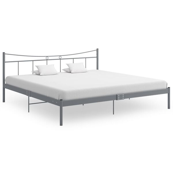 vidaXL Bedframe metaal grijs 200x200 cm