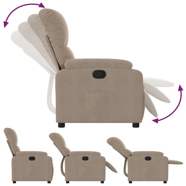 vidaXL Fauteuil verstelbaar microvezelstof taupe