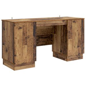 vidaXL Bureau Oud hout 142,5 x 50 x 75 cm Bewerkt hout