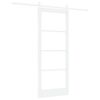 vidaXL Schuifdeur Wit 83 x 202 cm Massief grenenhout en glas