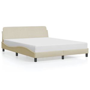 vidaXL Bedframe "Dover" stof cr&egrave;mekleurig 160x200 cm