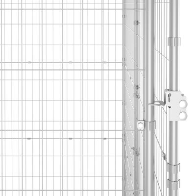 vidaXL Hondenkennel met dak 24,2 m² gegalvaniseerd staal