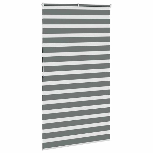 vidaXL Zebra rolgordijn 120x200 cm stofbreedte 115,9 cm donkergrijs