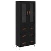vidaXL Hoge opbergkast met plank 2 st Zwart Eiken 69,5 x 34 x 180 cm