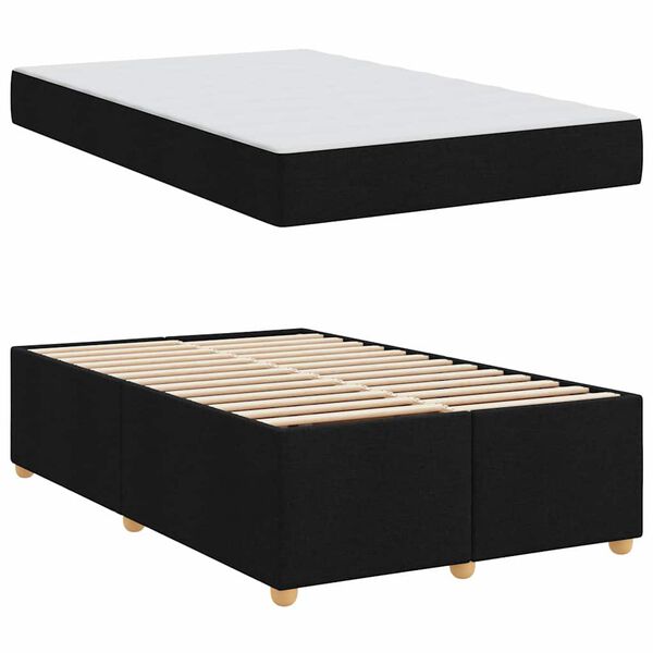 vidaXL Bedframe met matras Zwart 120 x 200 cm Stof