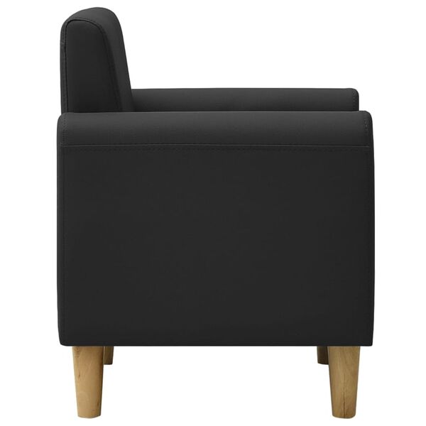 vidaXL Kinderbank kunstleer zwart