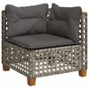 vidaXL 5-delige Loungeset met kussens poly rattan grijs