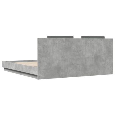 vidaXL Bedframe met hoofdbord en LED-verlichting betongrijs 180x200 cm