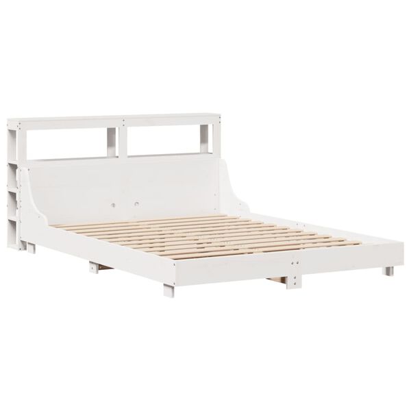 vidaXL Bedframe zonder matras massief grenenhout wit 120x190 cm