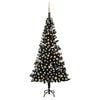 vidaXL Kunstkerstboom met verlichting en kerstballen 240 cm PVC zwart