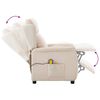 vidaXL Massagestoel met kussen Cr&egrave;me 93.5 x 67.5 x 101.5 cm Stof