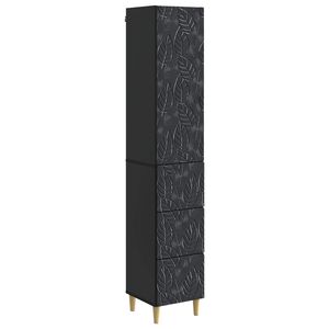 vidaXL Kastenset 2 pcs Zwart 33 x 34,5 x 90 cm Bewerkt hout