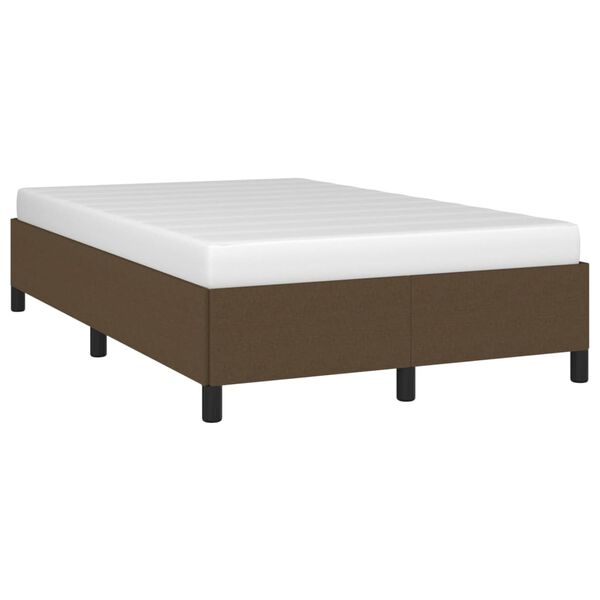 vidaXL Bedframe zonder matras 120x190 cm stof donkerbruin